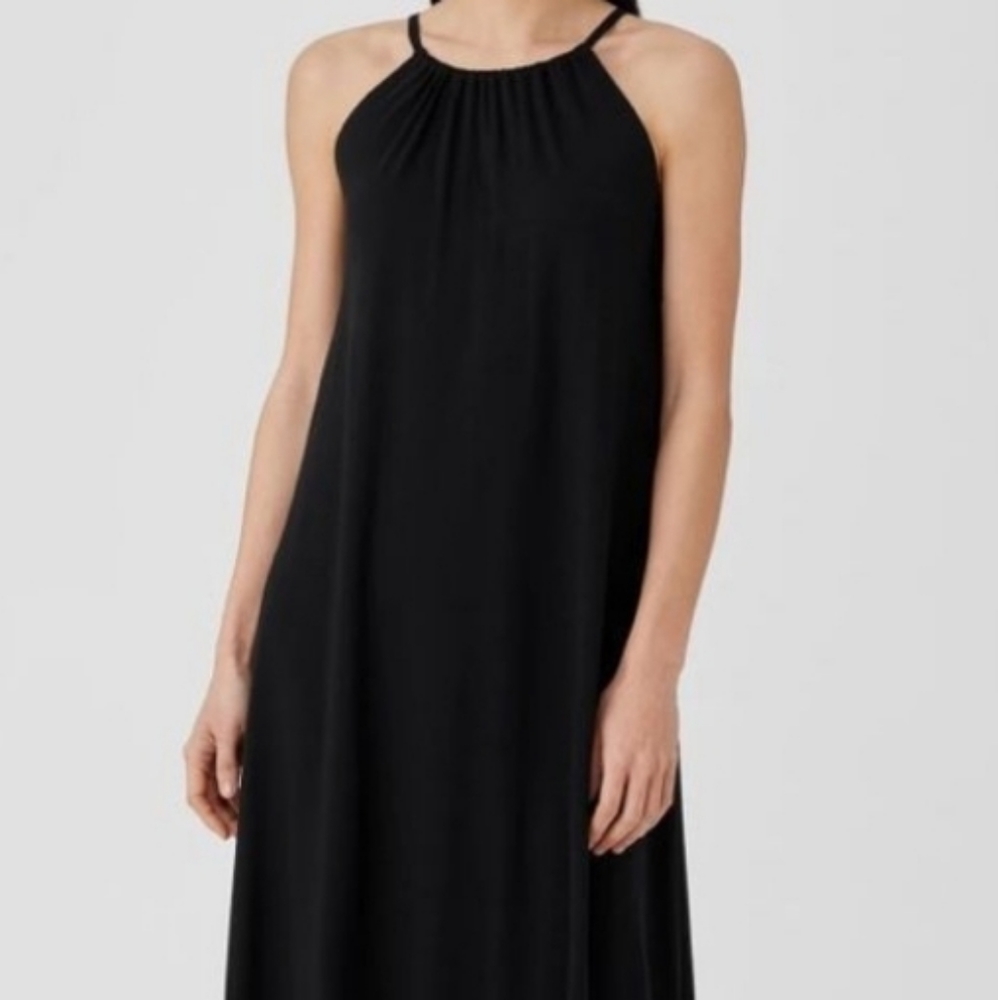 NWT Eileen Fisher Fine Jersey Full Length Jersey Halter Dress size XL